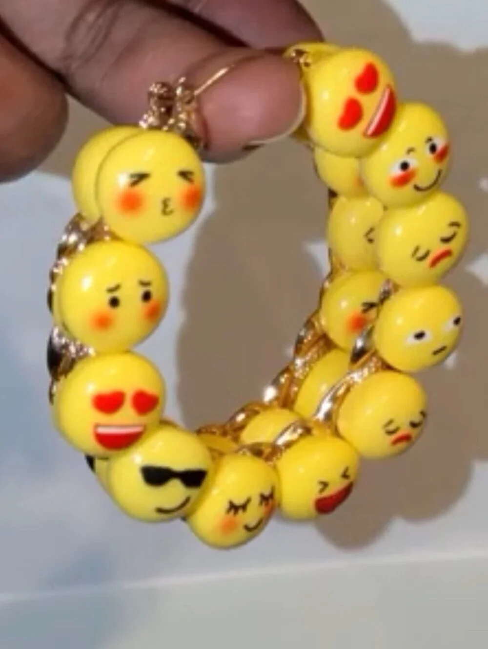 The Emoji Queen-Hand Crafted Colorful Large Hoop Earrings